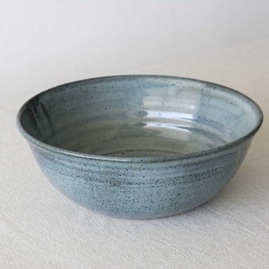 Ceramic Big Salad Bowl Variegated Blue