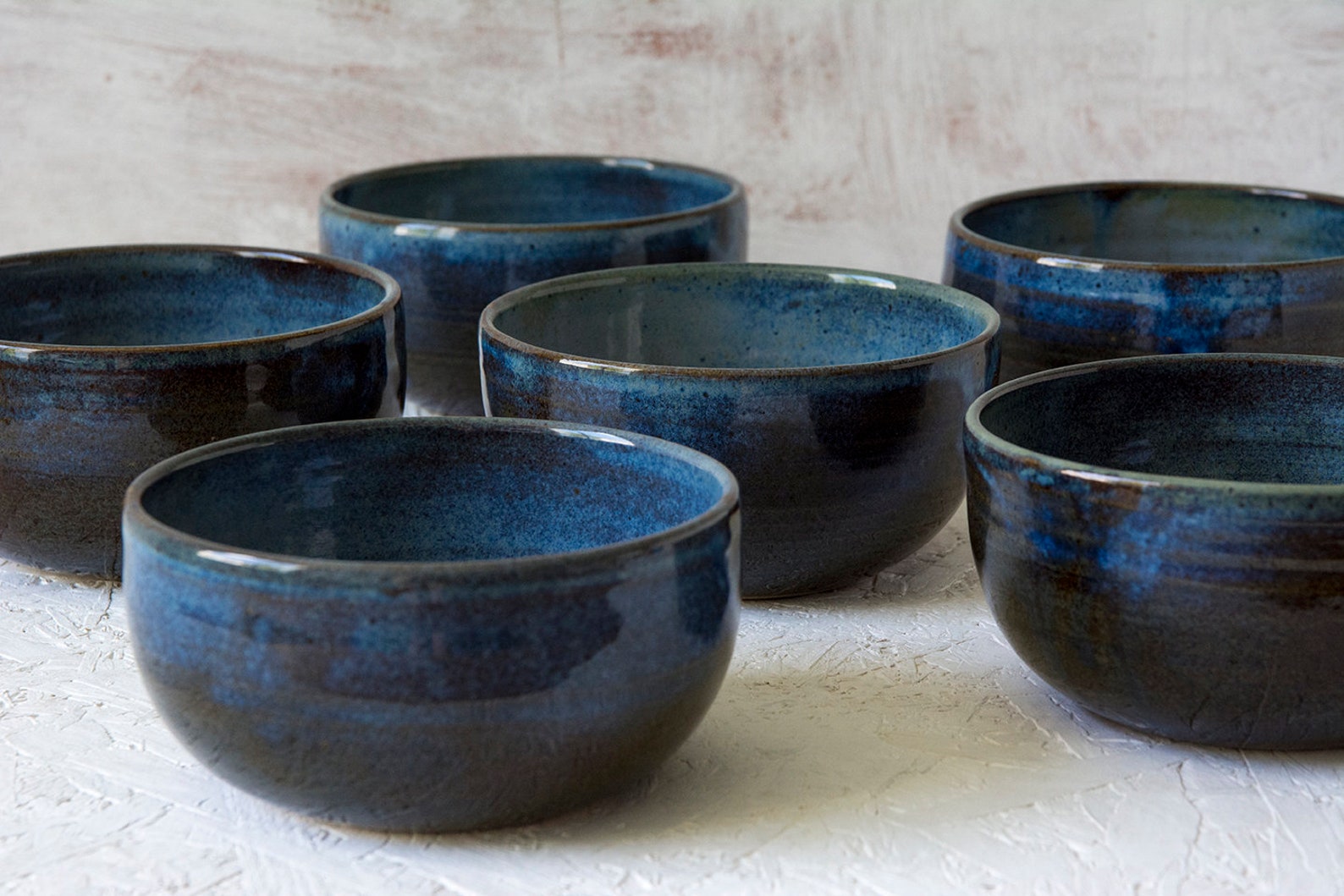 Blue Ceramic Soup Bowl Etsy