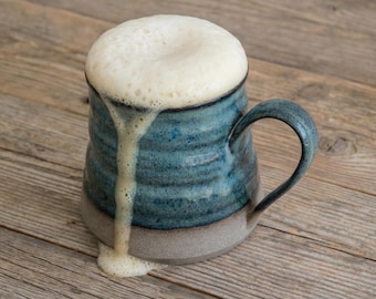 Handmade Ceramic Beer Stein: 20 oz Pottery Mug, Assorted Colors