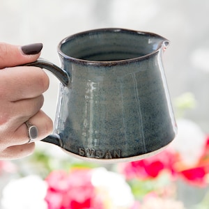 Pottery Coffee Creamer, Small Milk Pitcher