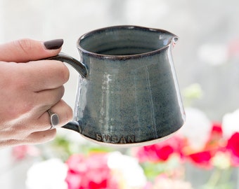 Pottery Coffee Creamer, Small Milk Pitcher