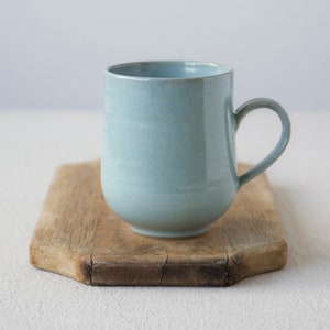 Large Pottery Slate Light Blue Mug, 14 fl. oz