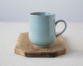 Large Pottery Slate Light Blue Mug, 14 fl. oz