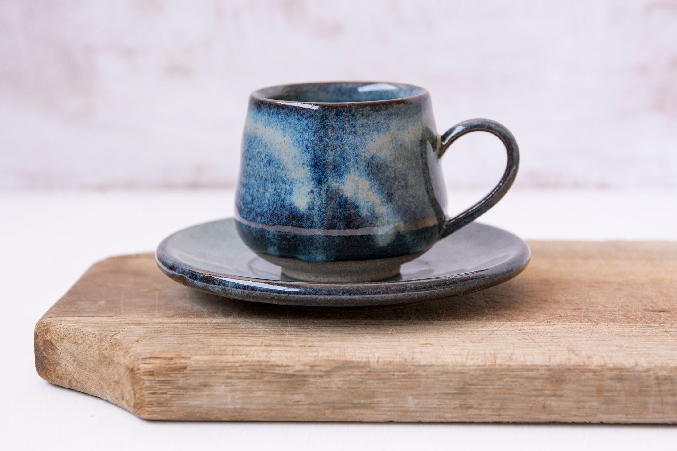 Ceramic Espresso Cups and Saucers, 2 fl. oz ׀ Handmade Pottery