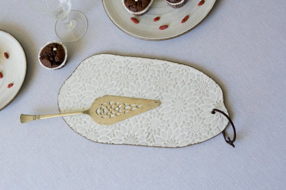 Handmade Ceramic Cutting Board, Cheese, Chopping, Charcuteri by  YomYomceramic