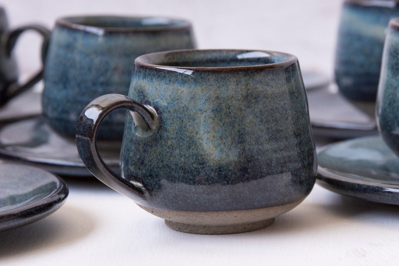 Set of 6 Pottery Espresso Cups Etsy