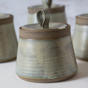 Wheel Thrown Pottery Sugar Bowl with Lid