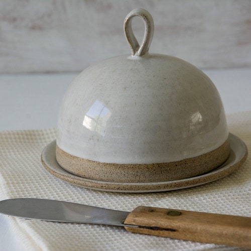 Ceramic Round Butter Dish With Lid Etsy