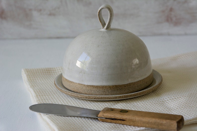 Handmade Butter Dish with Lid, Perfect Gift for Cooks, Rustic Pottery, Covered Butter Dish image 3