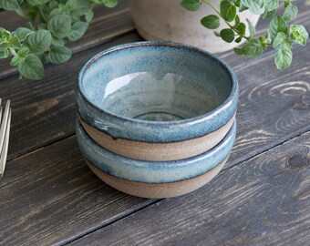 Blue Small Ceramic Bowls, Set of 2 - Etsy