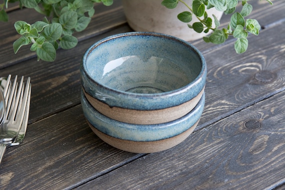 Blue Small Ceramic Bowls, Set of 2 - Etsy