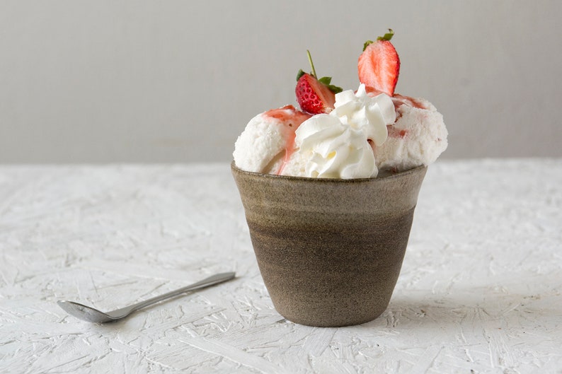 Rustic Snack Bowls In Grey Speckled Clay With Blush Glaze Set of 2