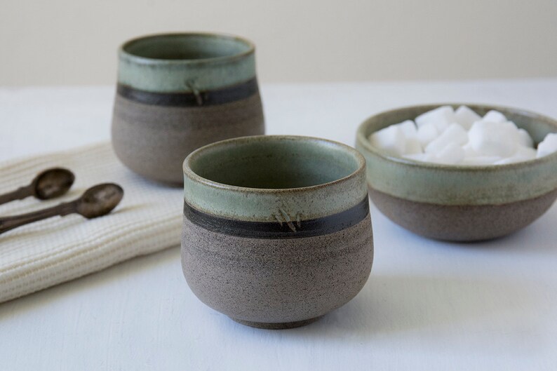 Ceramic Espresso Cups in Green Sage Set of 2 Etsy Canada