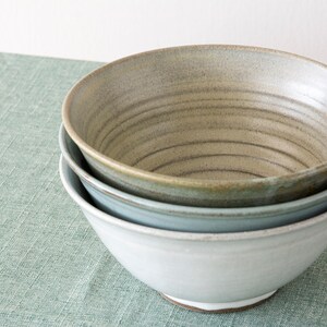 Pottery Noodles Bowls, Extra Large Ramen Bowls, Rustic Holiday Gift, 40 fl oz image 5