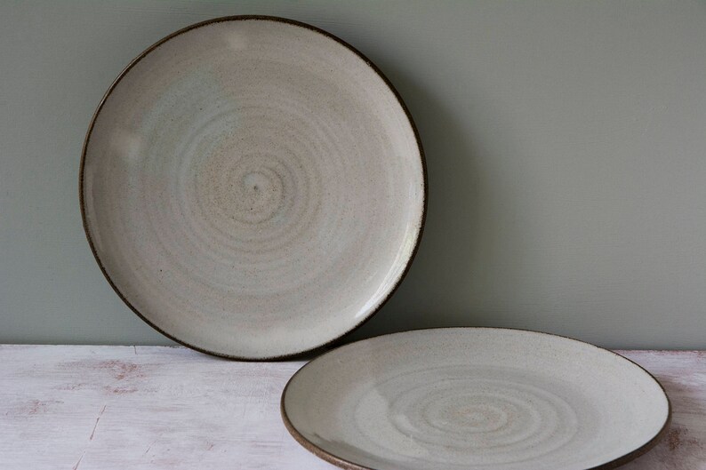 Set of 6 White Rustic Stoneware Plates Dinner Plates Etsy