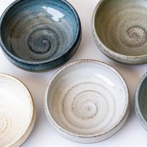Mise en Place Ceramic Small Bowls - Handcrafted Kitchen Bowls for Foodies, Set of 5 Mini Bowls