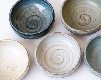 Mise en Place Ceramic Small Bowls - Handcrafted Kitchen Bowls for Foodies, Set of 5 Mini Bowls