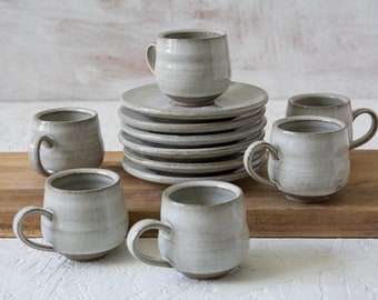 Set of 6 Pottery Espresso Cups