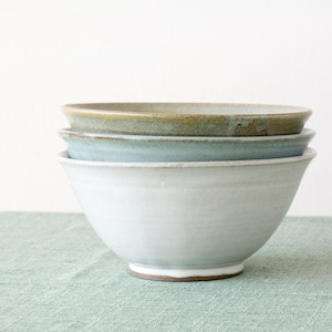 Pottery Noodles Bowls, Extra Large Ramen Bowls, Rustic Holiday Gift, 40 fl oz image 2