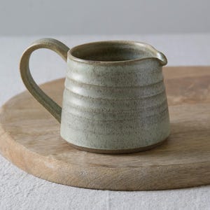 Keramik Kaffeesahne, Milchkännchen Green Sage