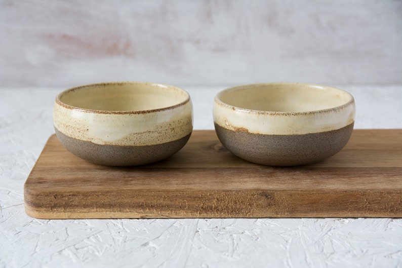 Yellow Small Pottery Bowls, Set of 2 image 6