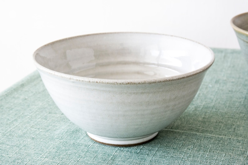 Pottery Noodles Bowls, Extra Large Ramen Bowls, Rustic Holiday Gift, 40 fl oz image 3