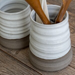 Set of two wheel-thrown crocks with a simple, organic design