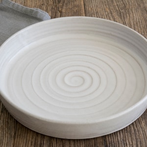 Ceramic Pie Dish, Pottery Straight-Edge Pie Pan, 10&quot; Large Pie Plate