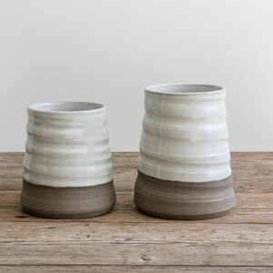 Versatile kitchen crock for organizing utensils, made by hand.