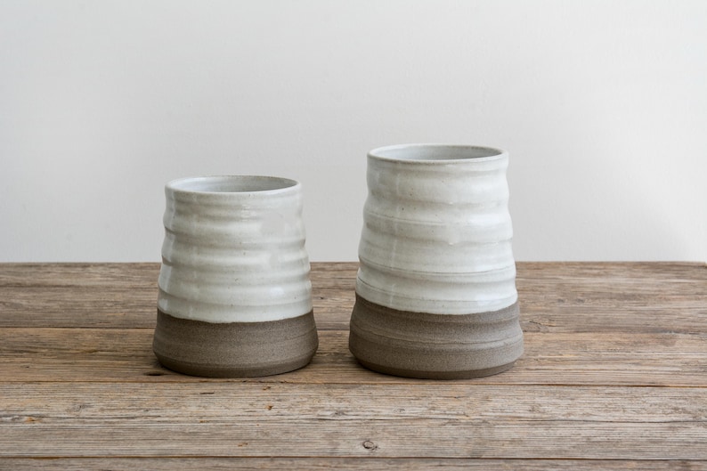 Versatile kitchen crock for organizing utensils, made by hand.