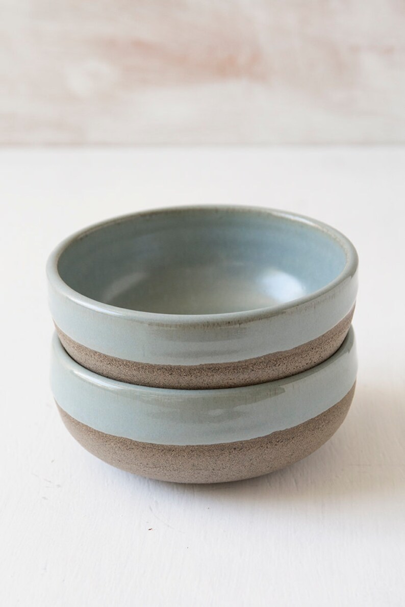 Light blue Ceramic Condiment Bowls Set of 4 Mini Bowls Etsy