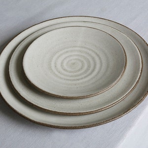 3 Piece Pottery White Dinnerware Set image 1