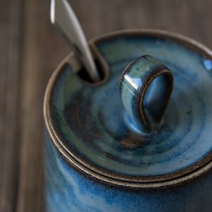 Blue Ceramic Sugar Bowl image 4