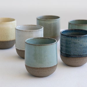 Set of 6 Ceramic Espresso Coffee Cups, 5 fl oz.