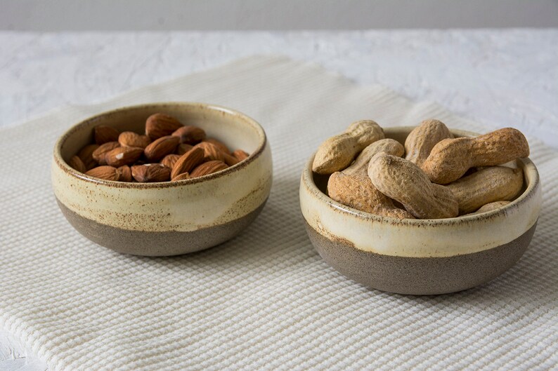 Yellow Small Pottery Bowls, Set of 2 image 3