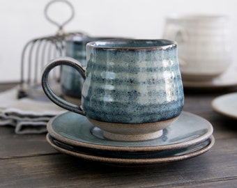 Italian Cappuccino Ceramic Cup, Pottery Coffee Mug, 5 oz Cup