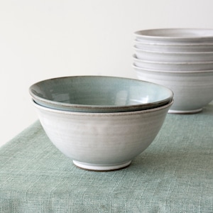 Pottery Noodles Bowls, Extra Large Ramen Bowls, Rustic Holiday Gift, 40 fl oz image 1