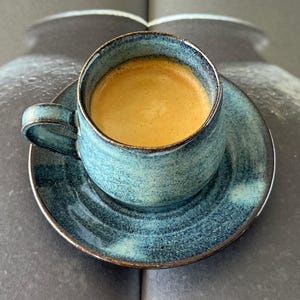 Taza de café espresso de cerámica de gres