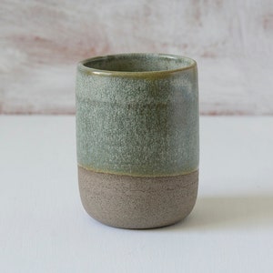 Ceramic Cup No Handle All Green Sage