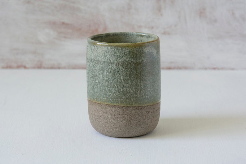 Ceramic Cup No Handle All Green Sage