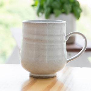 White Mug, Handmade Pottery Mug, Coffee Lover Gift Idea, Latte Cup, Stoneware Mug, 10 fl. oz image 3