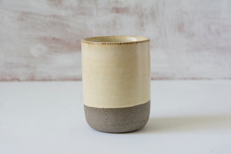 Ceramic Cup No Handle All Yellow Hay