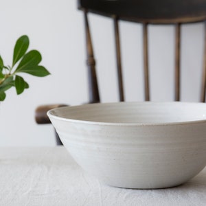 White Rustic Pottery Big Fruit / Salad Bowl image 4