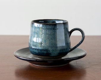 Set of (4) American Atelier Stoneware Blue Coffee / Tea Mugs - Etsy