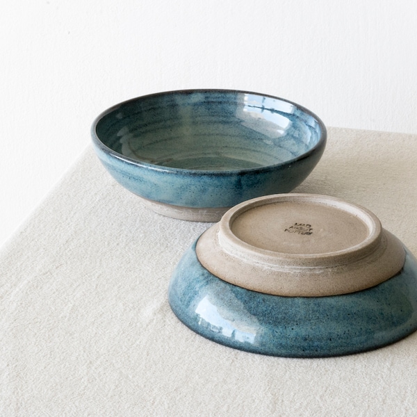 Blue Ceramic Pasta Bowl