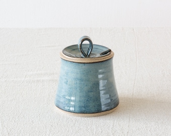 Blue Ceramic Sugar Bowl