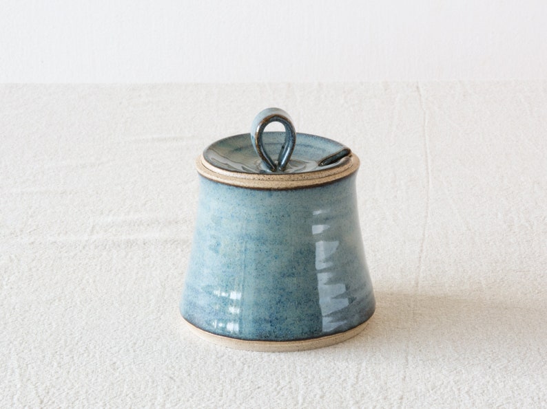 Blue Ceramic Sugar Bowl image 1