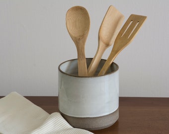 Rustic Ceramic Kitchen Utensil Holder