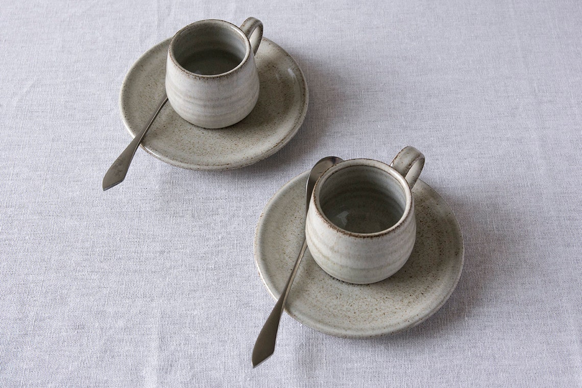Set of 6 Pottery Espresso Cups Etsy