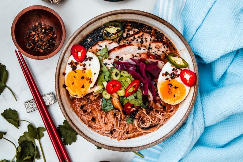 Ramen Bowl, Ceramic White Soup Bowl image 3